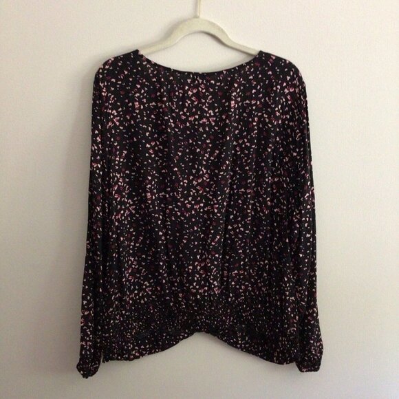 Torrid Womn Plus Sz 3X Black Leopard Heart Print Challis Twist Front Crop Blouse - Picture 10 of 10